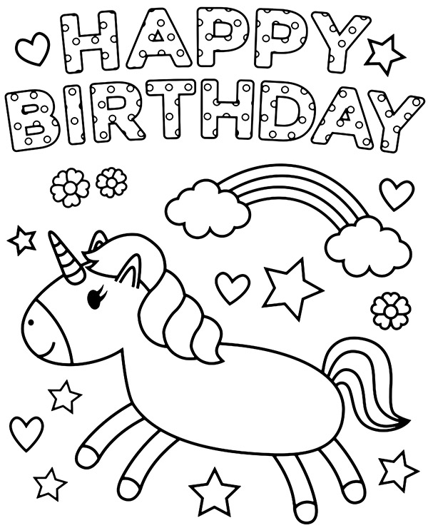 Happy birthday coloring sheet