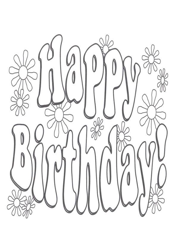 Coloring pages happy birthday coloring pages