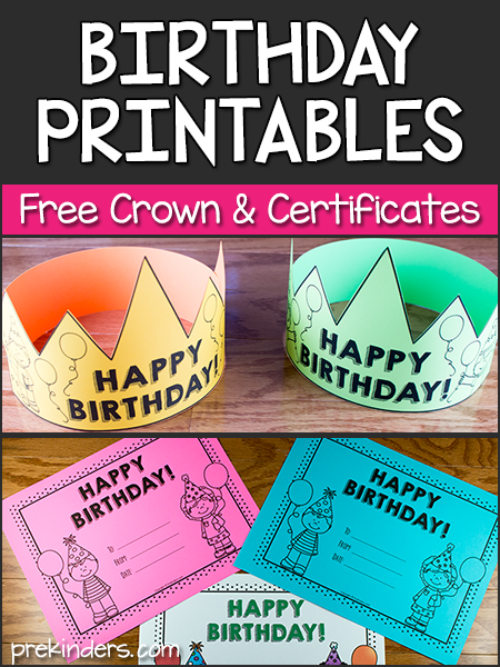 Birthday crown certificate chart