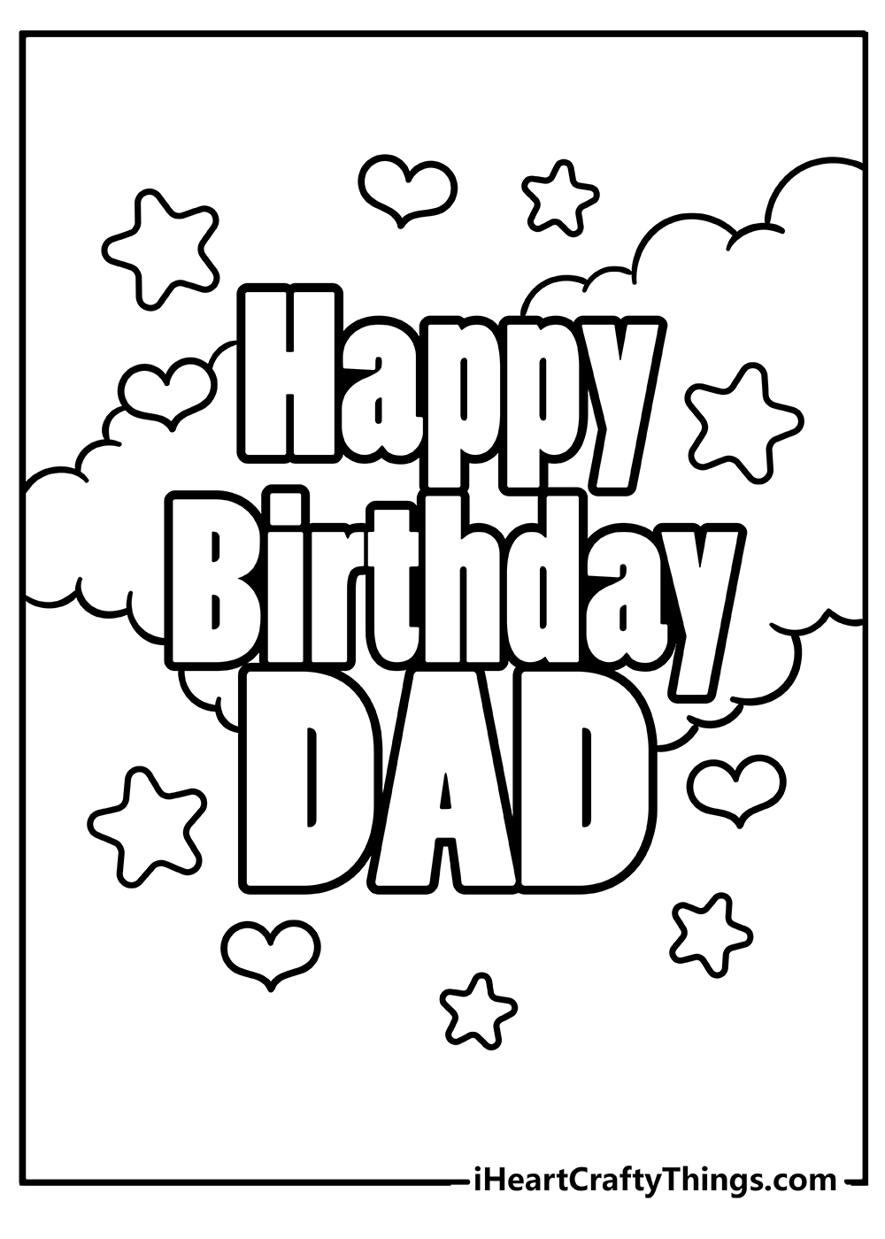 Happy birthday dad coloring pages free printables