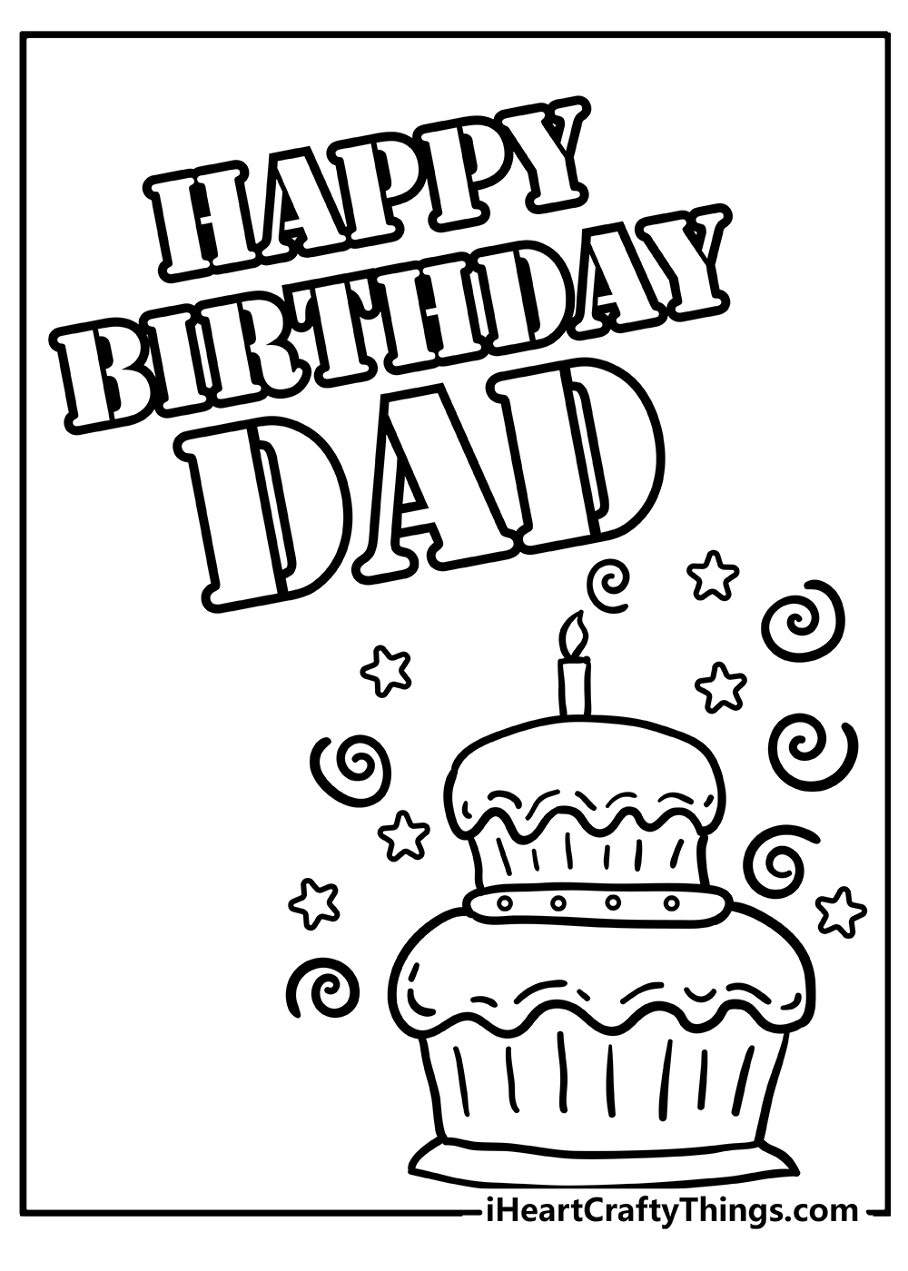 Happy birthday dad coloring pages free printables