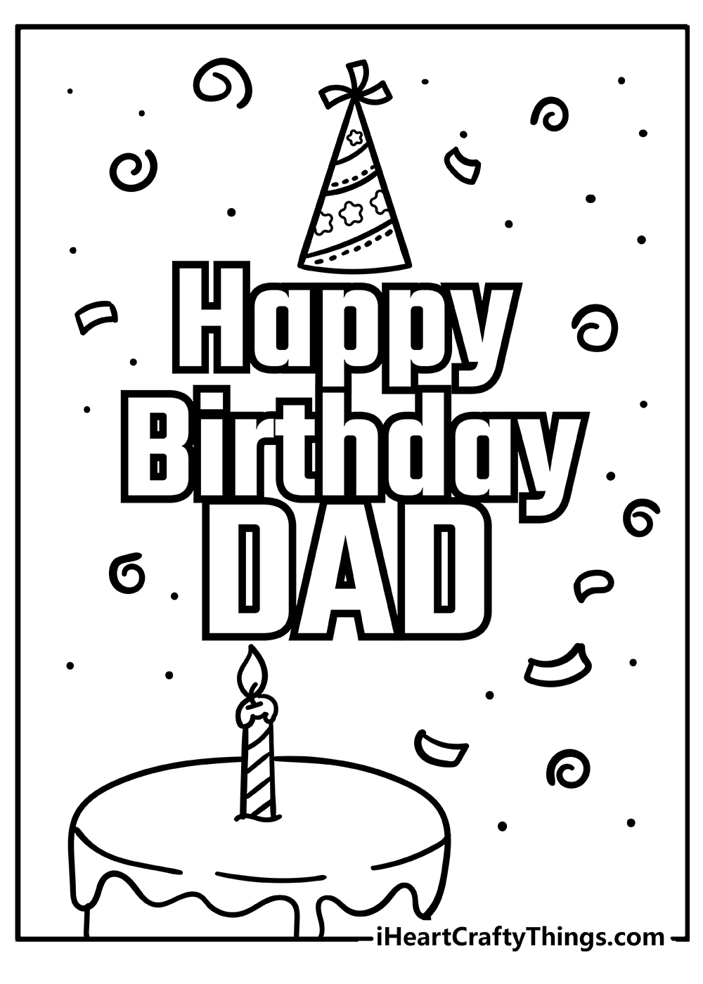 Happy birthday dad coloring pages free printables