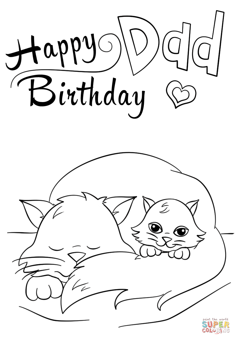 Happy birthday dad coloring page free printable coloring pages