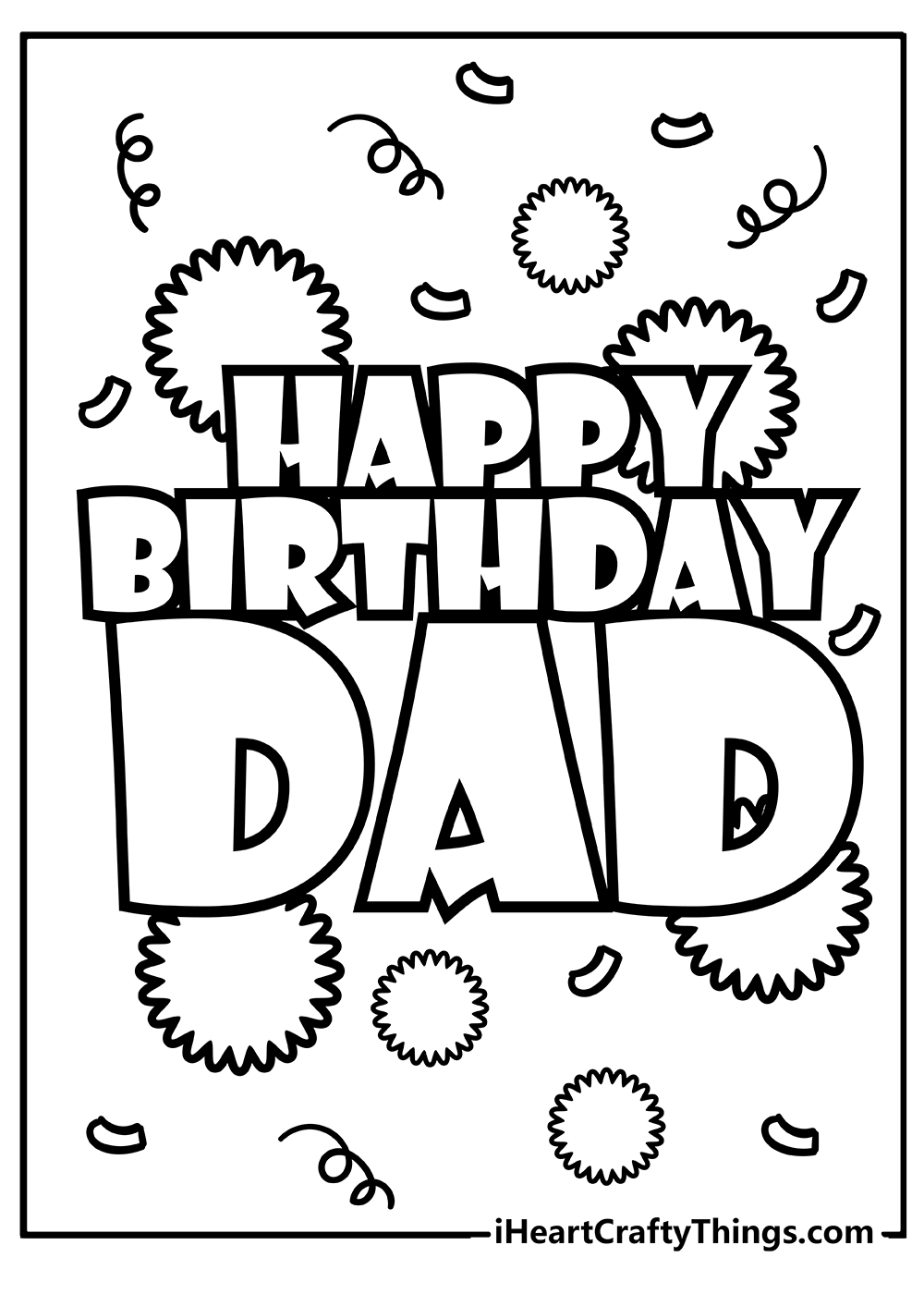 Happy birthday dad coloring pages free printables