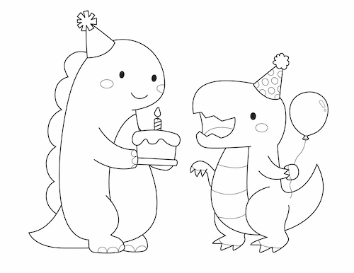 Happy birthday coloring pages