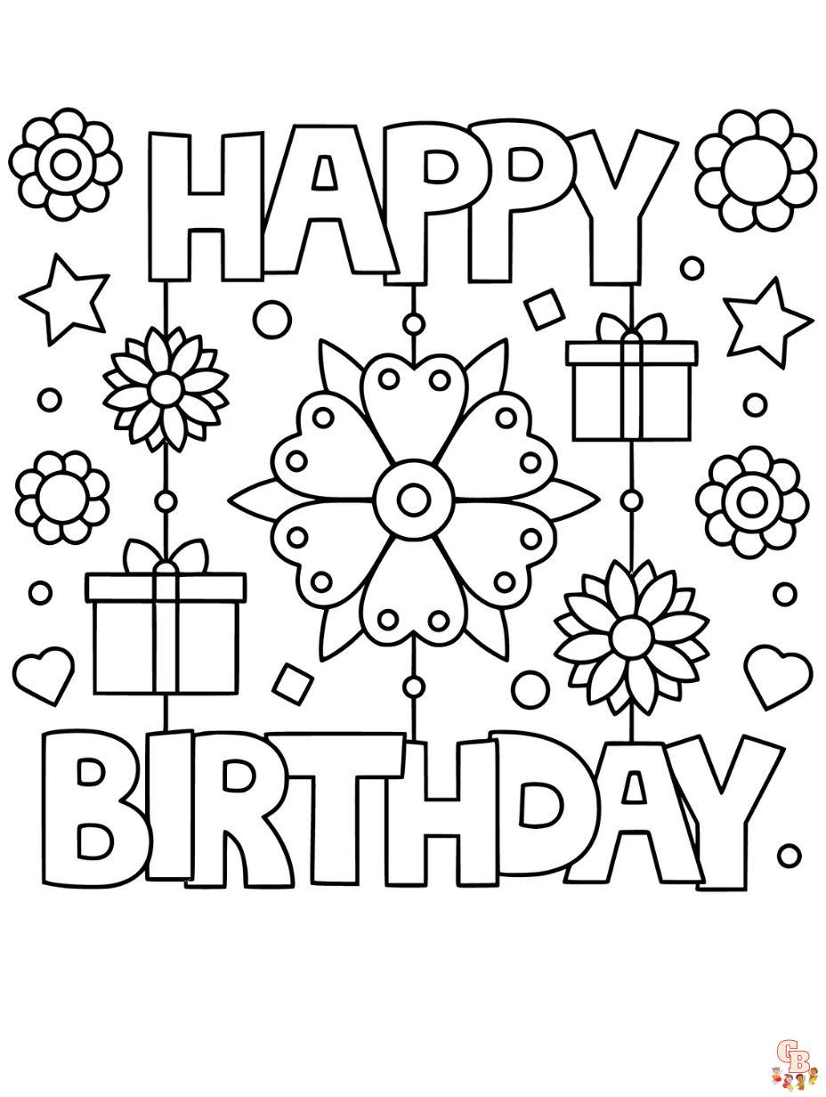 Happy birthday coloring pages free printable sheets for kids