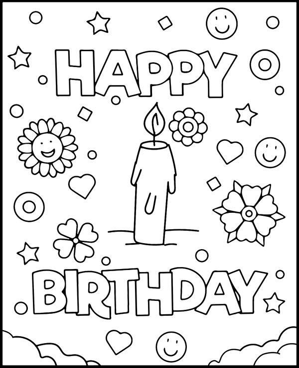 Coloring pages happy birthday