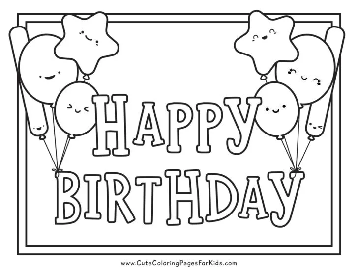 Free printable birthday coloring pages