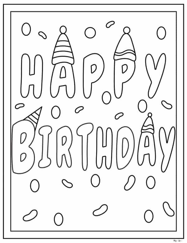 Happy birthday coloring pages skip to my lou