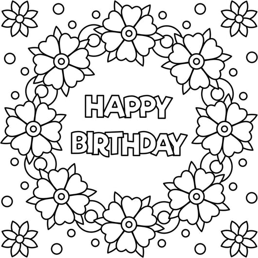 Happy birthday coloring page decal â
