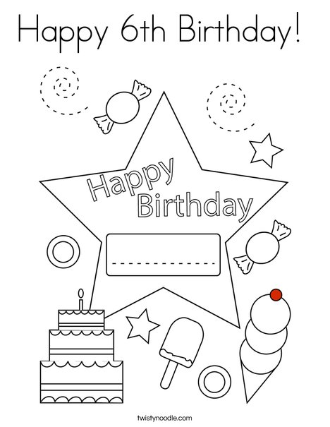 Happy th birthday coloring page