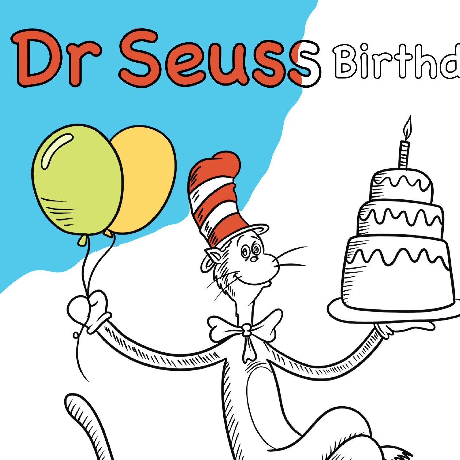 Happy birthday dr seuss coloring page free printable