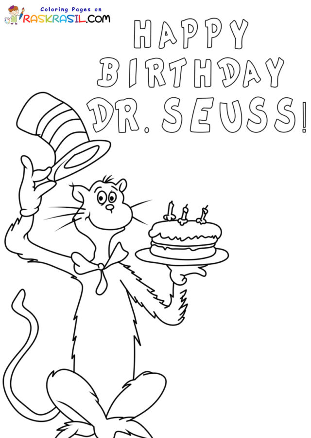 Happy birthday dr seuss coloring pages