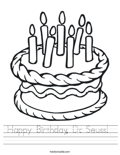 Happy birthday dr seuss worksheet