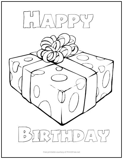 Happy birthday coloring page print it free