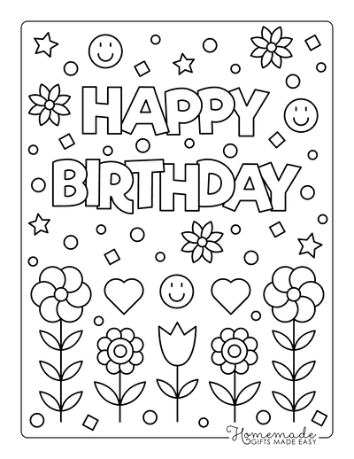 Free happy birthday coloring pages for kids