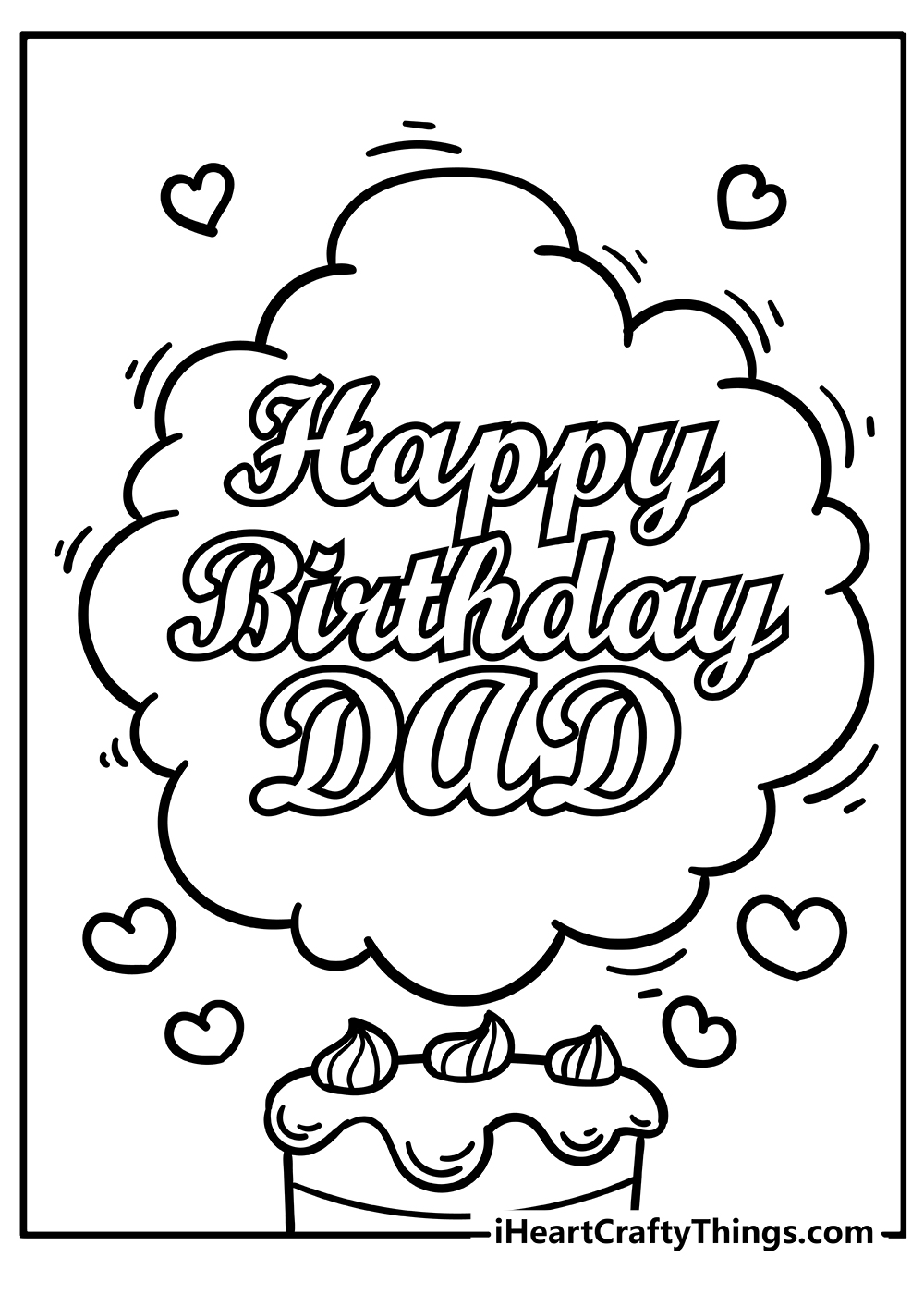 Happy birthday dad coloring pages free printables