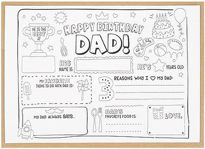 Cjm happy birthday dad coloring page all about dad fill in template fathers birthday activity dads birthday card for kidsperfect craft gift from kids for fathers birthday