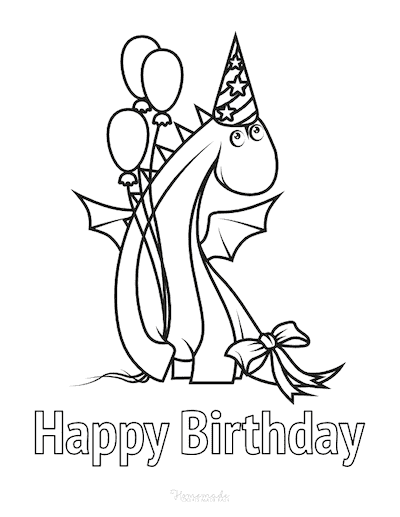 Free happy birthday coloring pages for kids