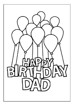 Printable happy birthday dad coloring pages collection for fathers birthday