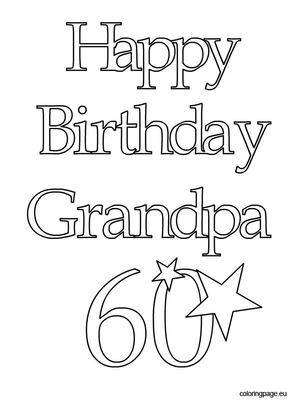 Happy birthday grandpa coloring page