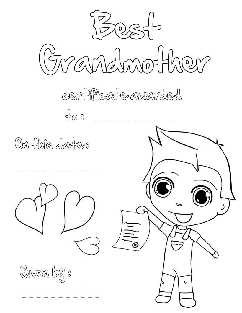 Grandparents day coloring pages