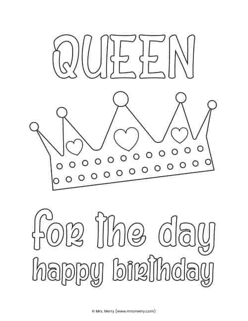 Free happy birthday coloring pages for kids mrs merry