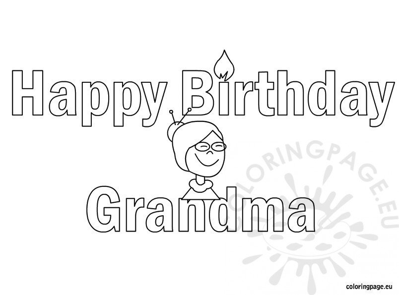 Happy birthday grandma coloring page coloring page