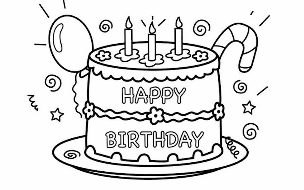 Happy birthday colouring pages for spreading birthday cheer