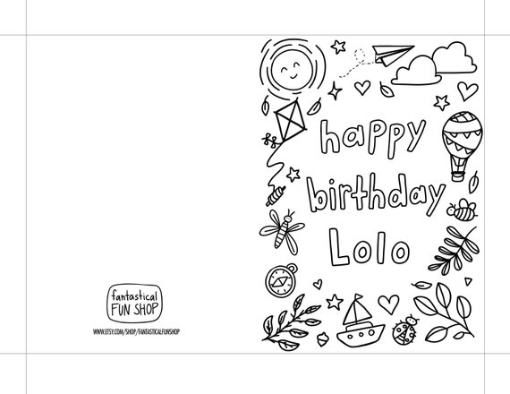 Lolo birthday card from grandchild colorable card from granddaughter from grandson printable card for filipino grandpa coloring card x