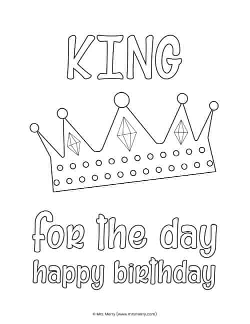Free happy birthday coloring pages for kids mrs merry