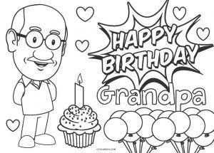 Miscellaneous coloring pages coolbkids happy birthday coloring pages happy birthday grandpa birthday coloring pages