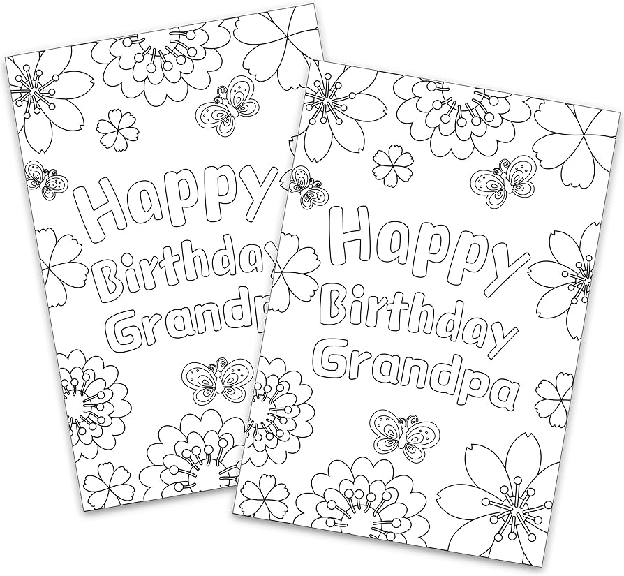 Kids coloring thank you cards fill in the blank thank you cards for grandpa birthday cards with envelopes â gxk office products