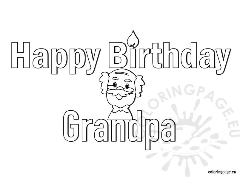Happy birthday grandpa coloring page coloring page