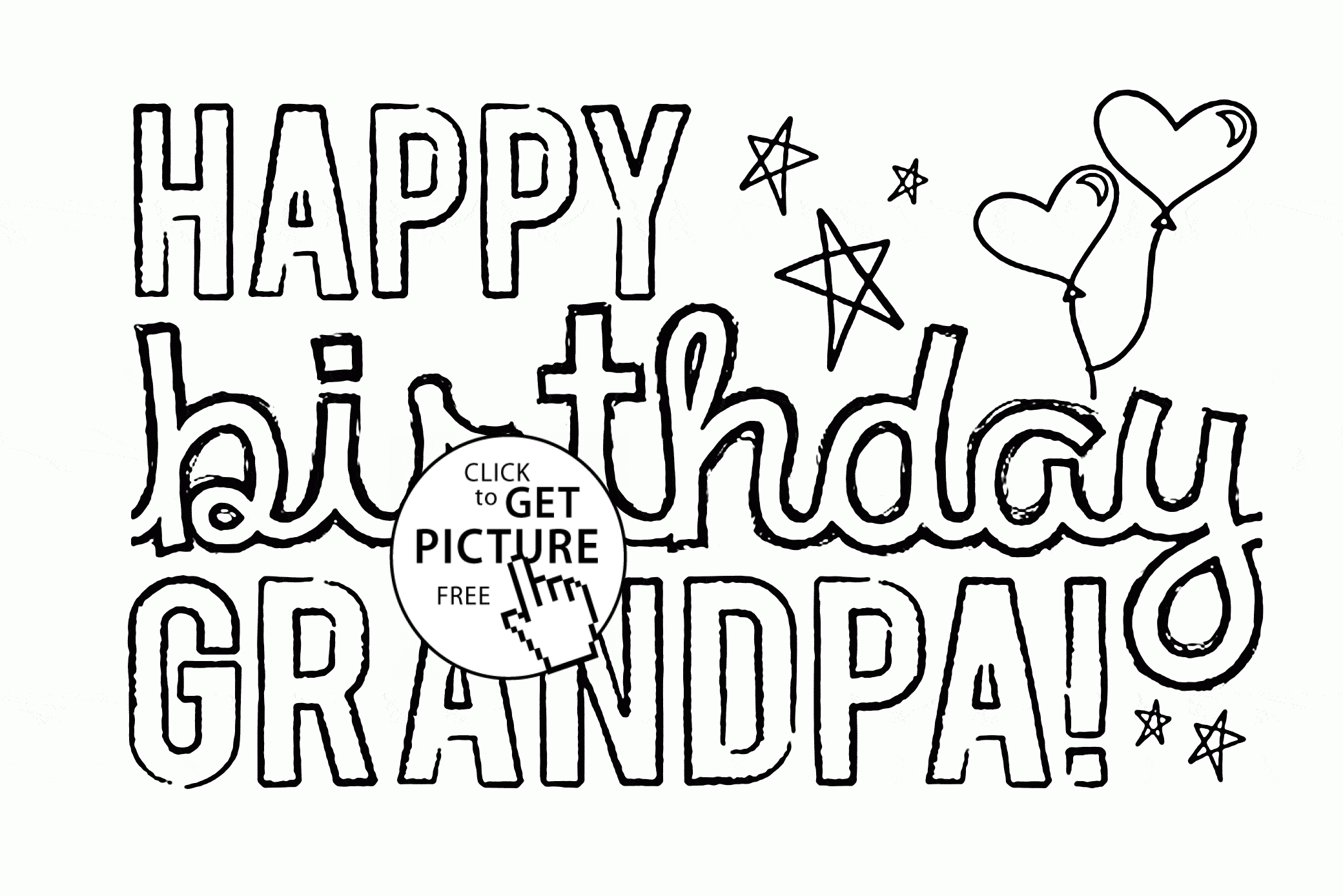 Happy birthday grandpa coloring page for kids holiday coloring pages printables free