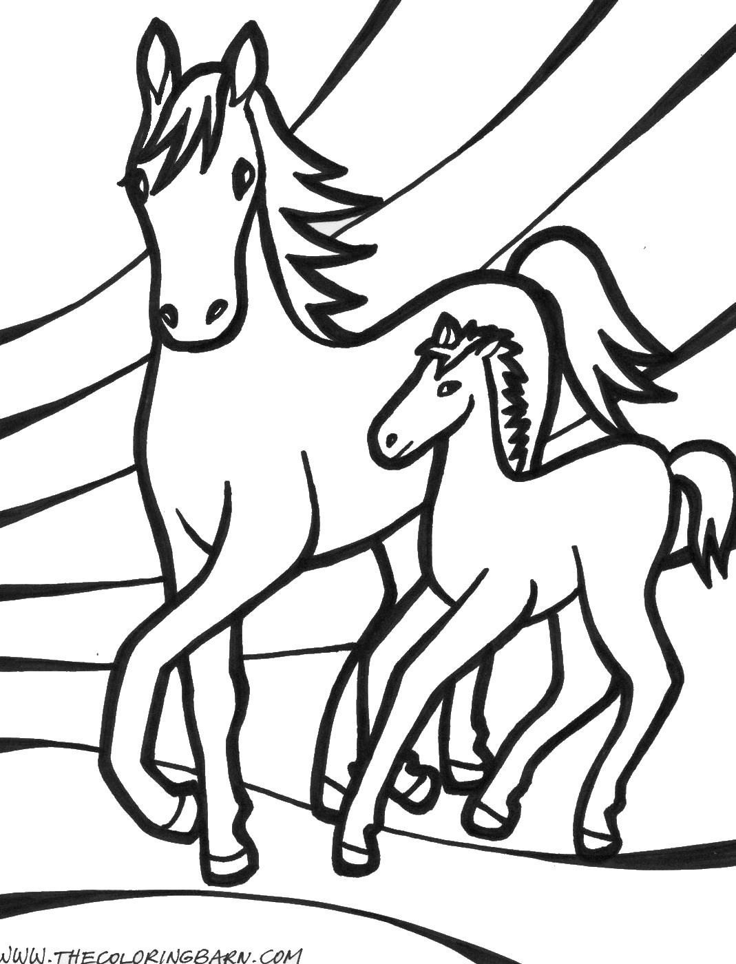 Horse coloring pages â birthday printable
