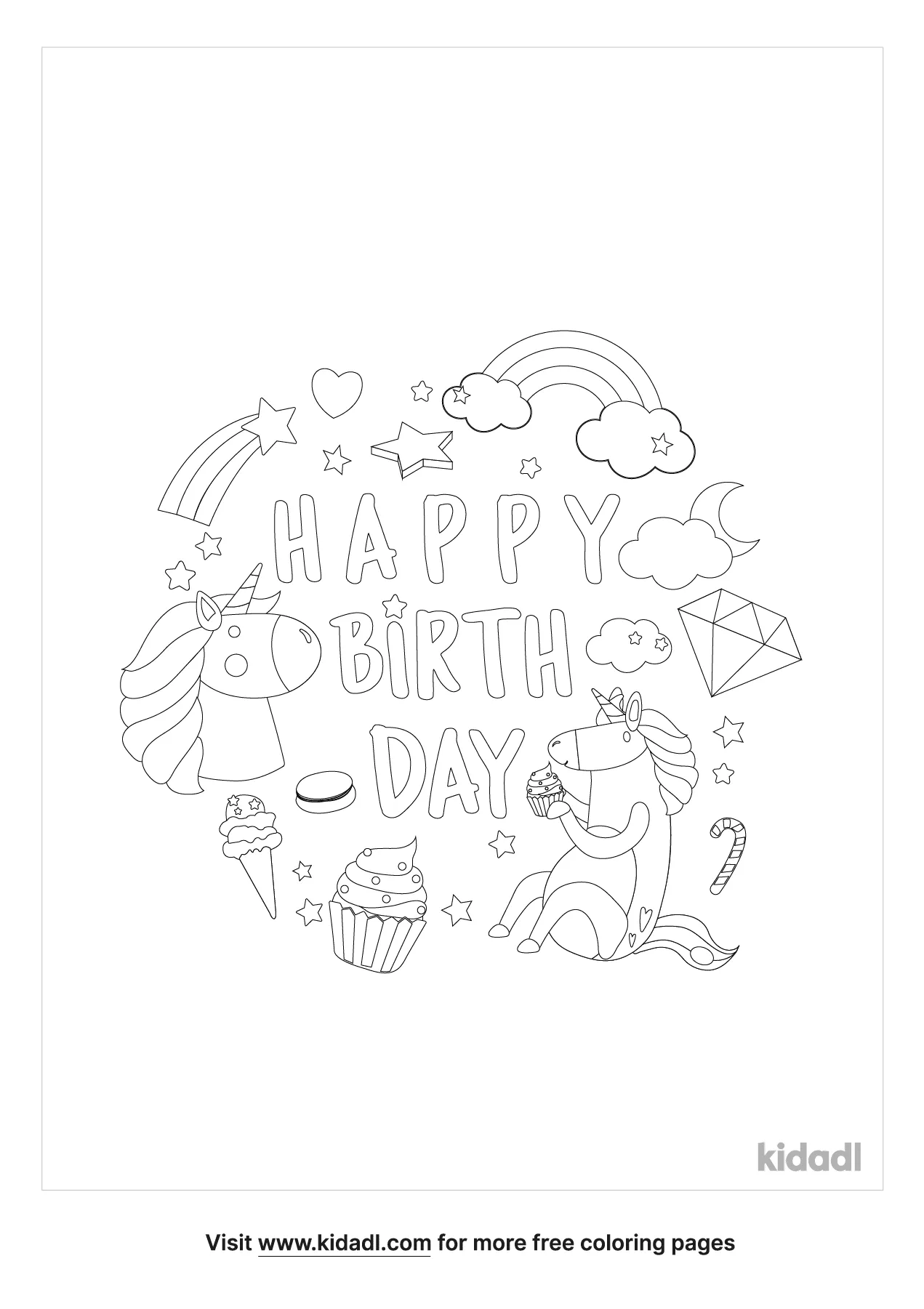 Free happy birthday horse coloring page coloring page printables