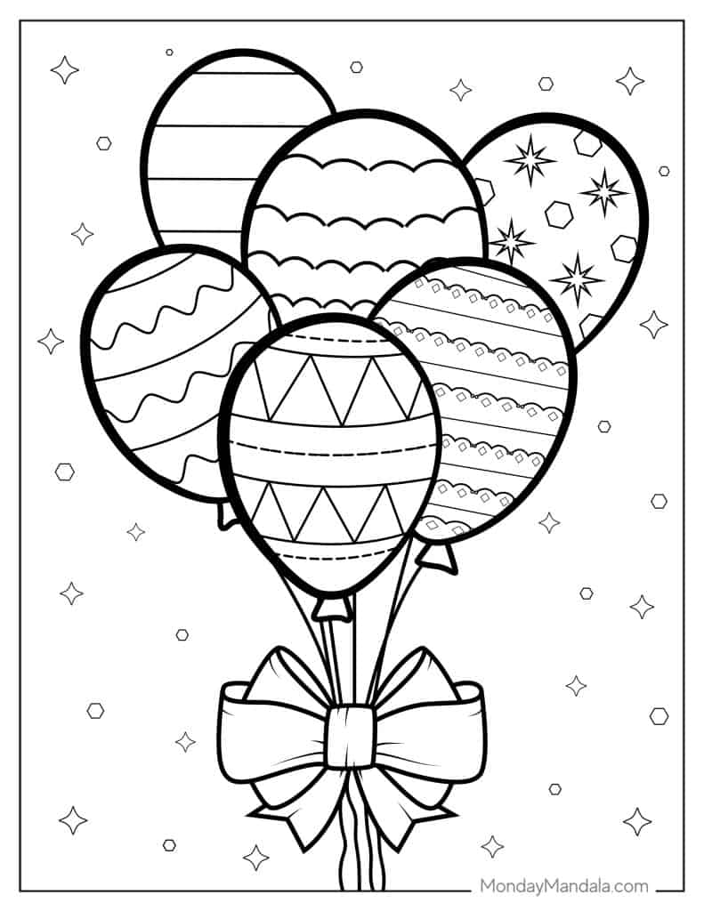 Balloon coloring pages free pdf printables