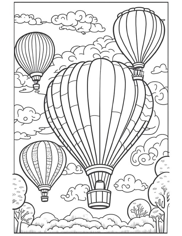 Hot air balloon coloring pages hot air balloon drawing hot air balloon craft coloring pages