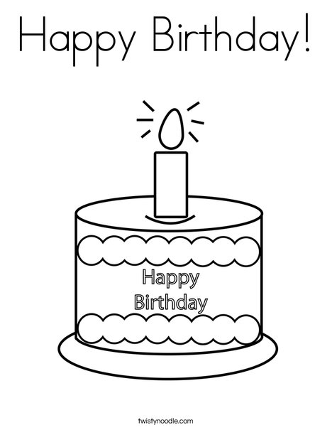 Happy birthday coloring page