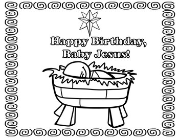 Happy birthday jesus coloring pages by miss ps prek pups tpt