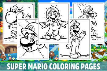 Super mario bros coloring pages for kids girls boys teens activity school