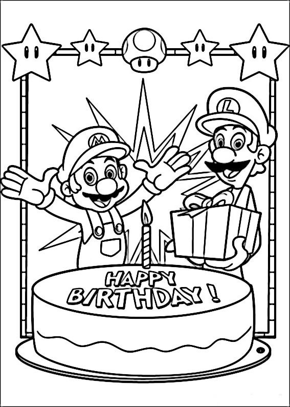 Mario bross tegninger til farvelãgning birthday coloring pag happy birthday coloring pag mario bros birthday