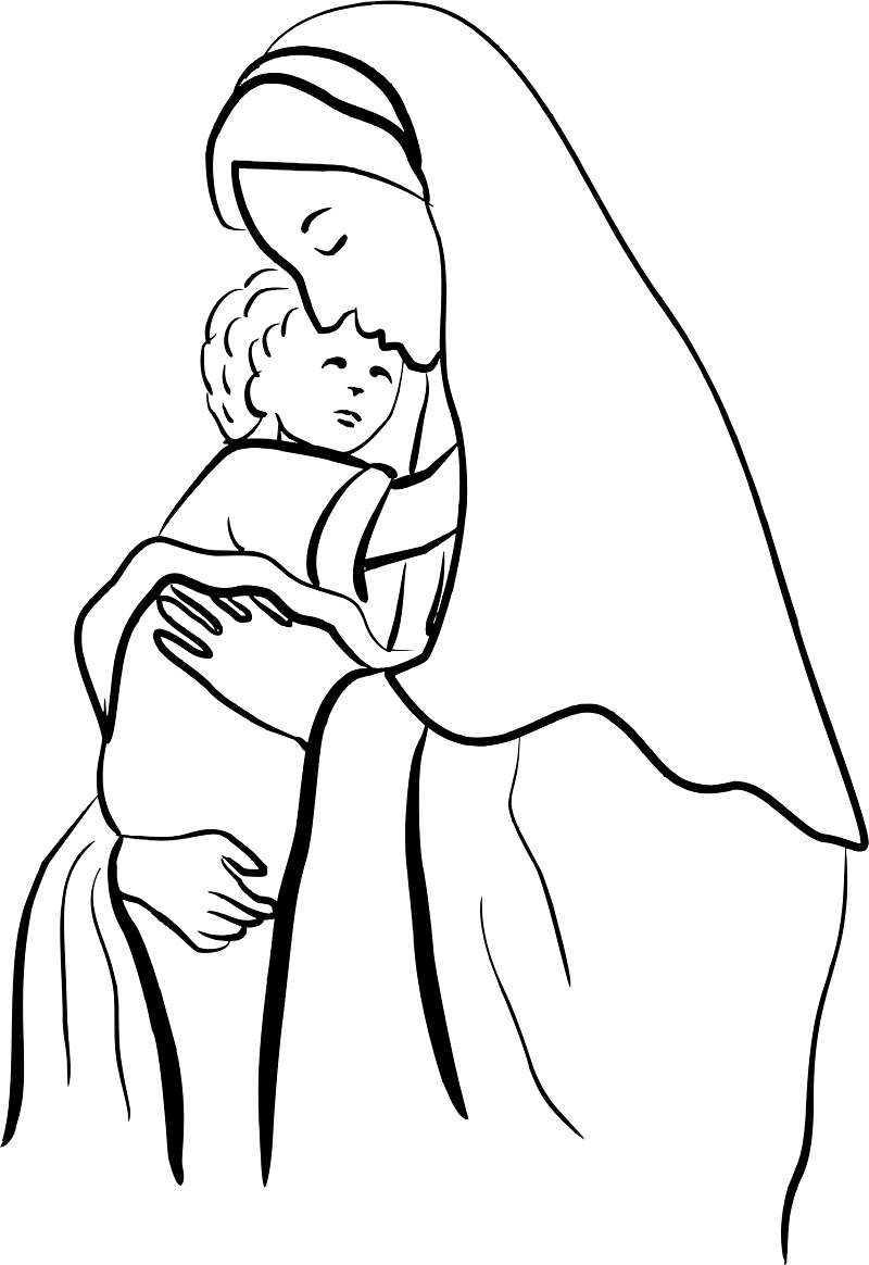 Mother mary coloring pages