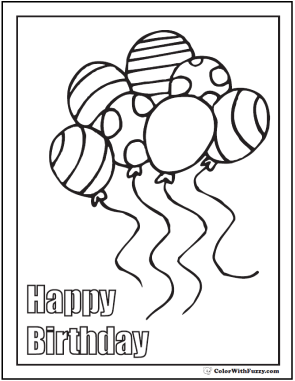 Birthday coloring pages â printable and digital coloring pages