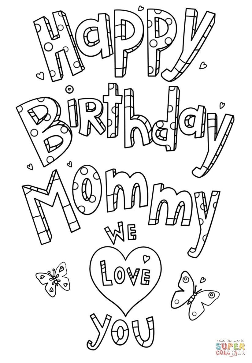 Mom coloring pages happy birthday mommy doodle coloring page free printable coloring