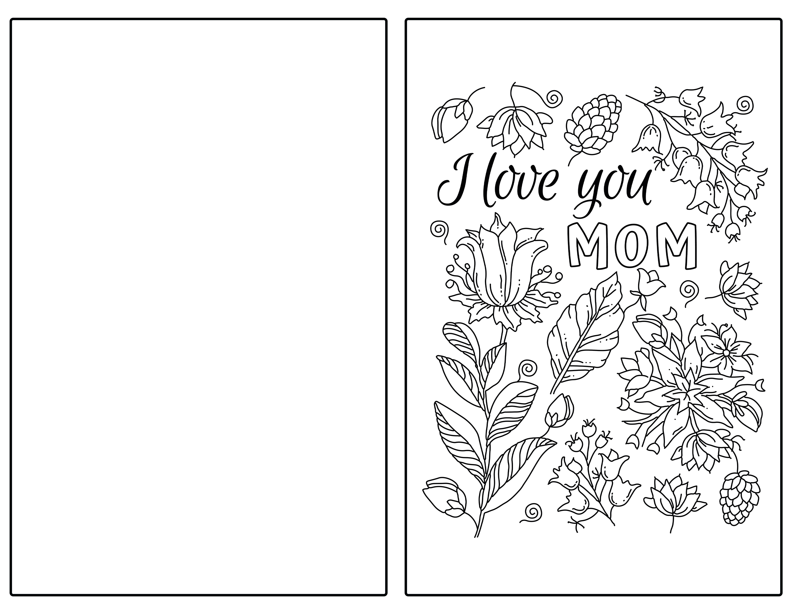 Free printable mothers day cards to color for kids