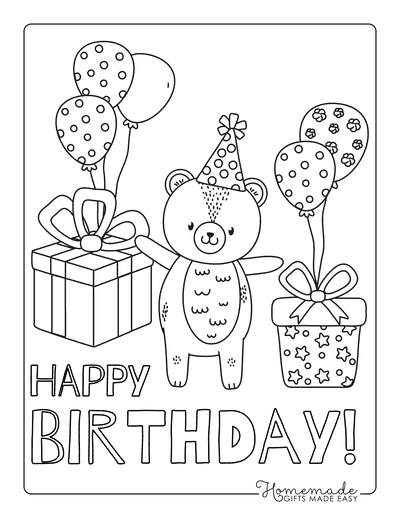 Free happy birthday coloring pages for kids