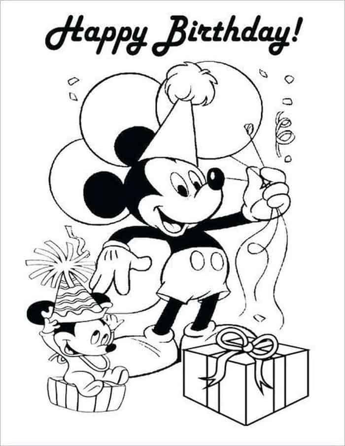 Mickey mouse birthday coloring pages birthday coloring pages happy birthday coloring pages disney coloring pages