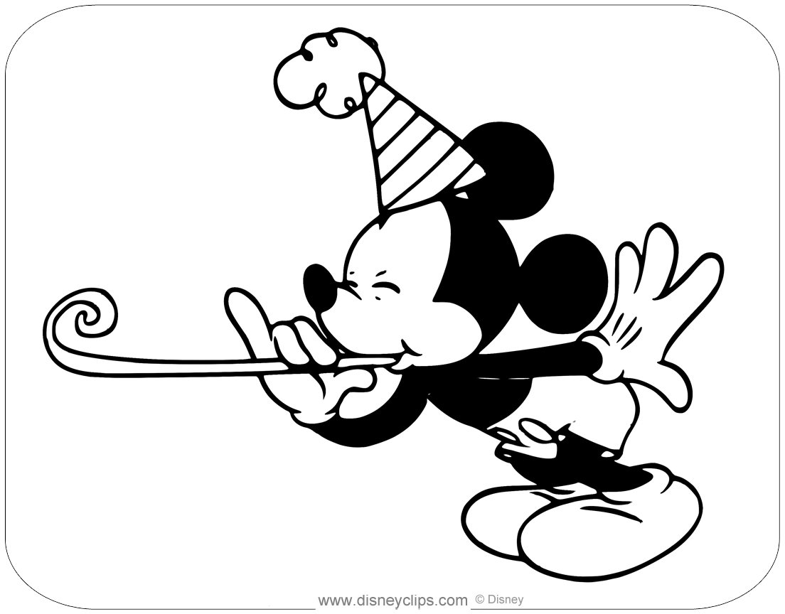 Mickey mouse birthday coloring pages